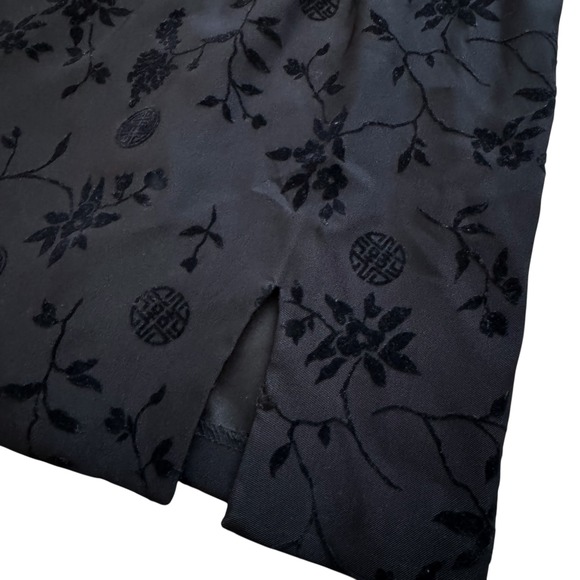 Rampage Wear Black Floral Velvet Burnout Spaghetti Strap Mini Dress Sz 8 10 Y2K - Picture 8 of 12